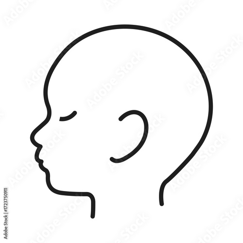 baby face line vector icon