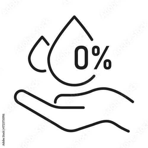 alcohol zero line vector icon