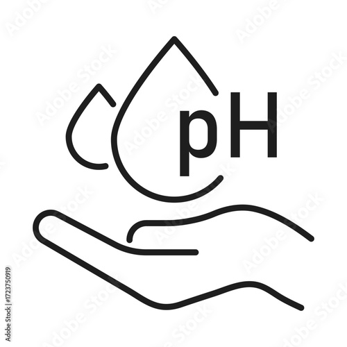 Water pH line vector icon