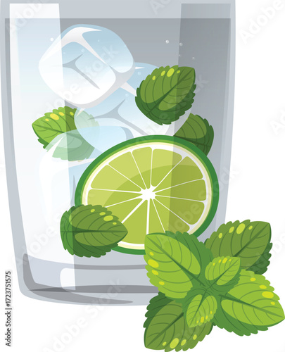 vector illustration of a mocktail