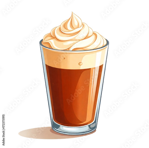 Coffee with cream, cup of cappuccino