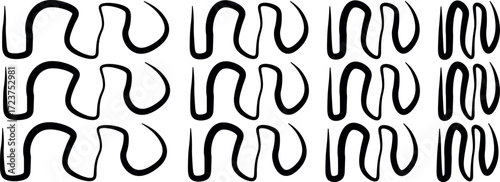 Painter’s Brush Stroke Texture Set — Black Handcrafted Grunge Borders and Artistic Paint Marks on White Background