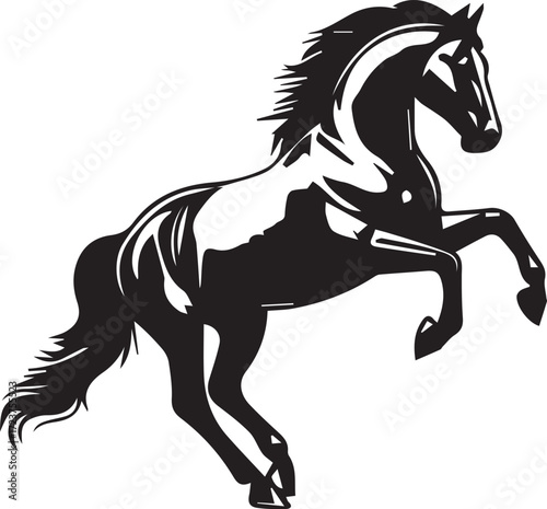  American Quarter Horse vector black on white background