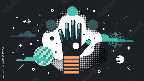 A hand holds a puzzle piece and a light bulb, symbolizing ideas and problem-solving..eps