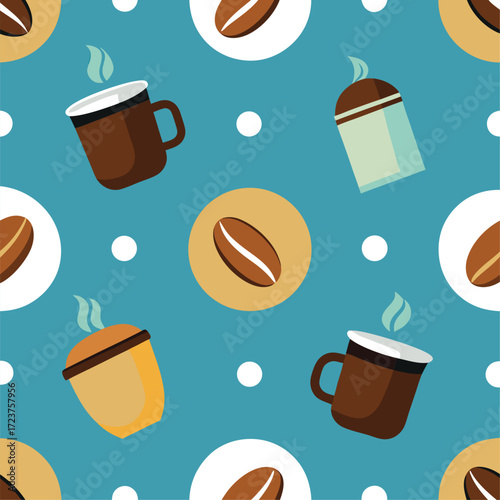 seamless pattern with coffee cups