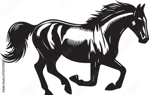 Photos American Quarter Horse vector black on white background