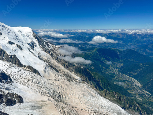 Green and Blue Mountains of Chamonix on a Summer Day