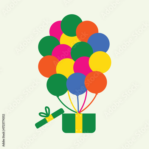 Balloons Set. Celebration design with colorful balloons.  Vector illustration.