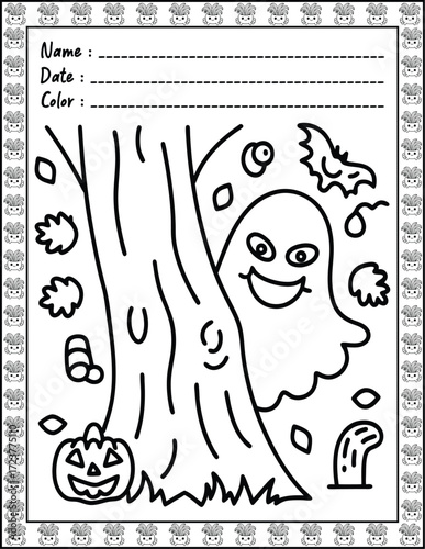 Doodle monsters seamless pattern Bold & Easy Coloring Page with Cute Animals for Adults and Kid. High resolution (300 DPI), Ready to print on standard 8.5x11-(A4) inch paper With (No Bleed)