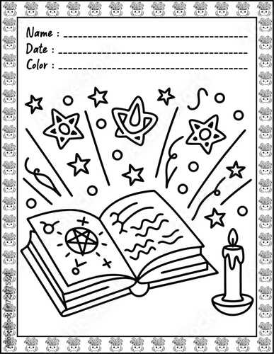 Doodle monsters seamless pattern Bold & Easy Coloring Page with Cute Animals for Adults and Kid. High resolution (300 DPI), Ready to print on standard 8.5x11-(A4) inch paper With (No Bleed)
