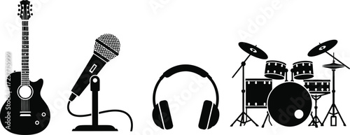 Music Instruments & Audio Equipment Silhouettes