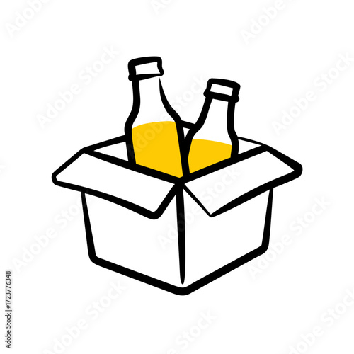Bottle Packaging Container Box Icon For Web And Graphic Design