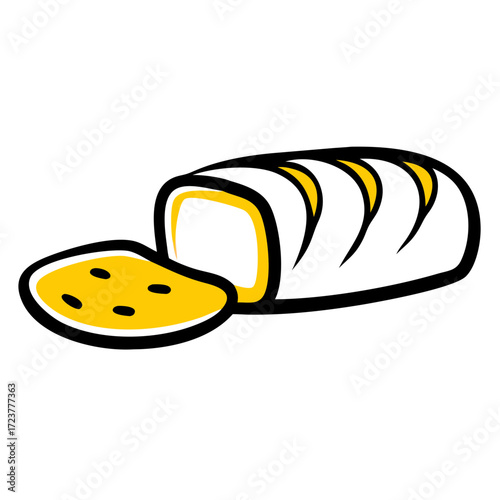 Bread Loaf With Slice Cut Icon For Web And Graphic Design