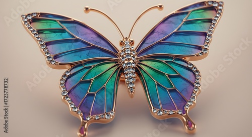 Colorful butterfly brooch