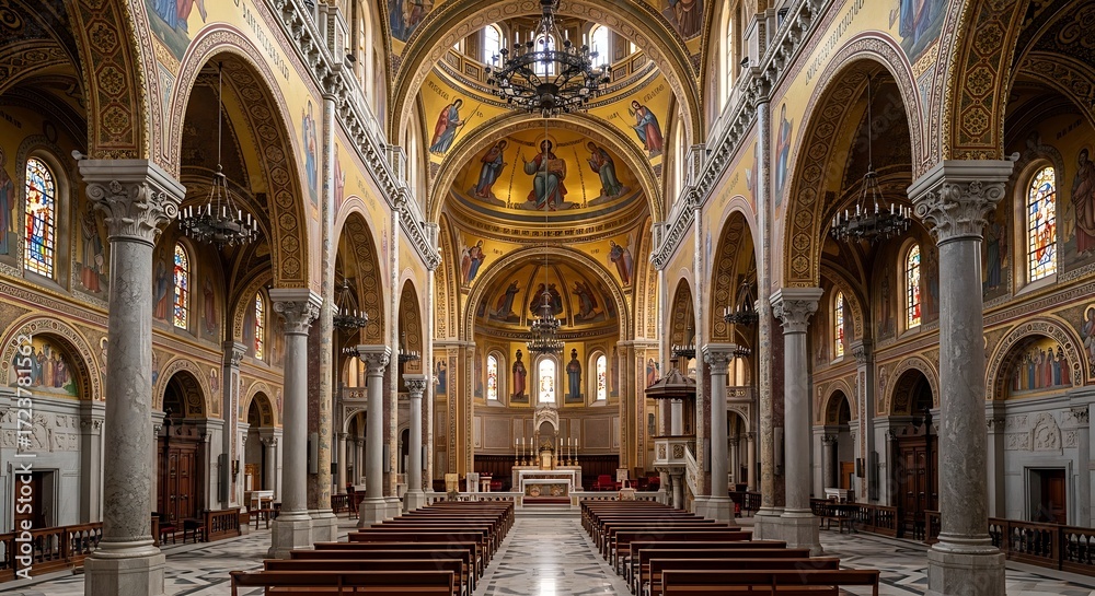 Obraz premium Grand Cathedral Interior Architecture.