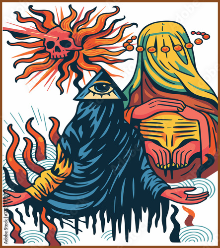 ghosts in colorful robes