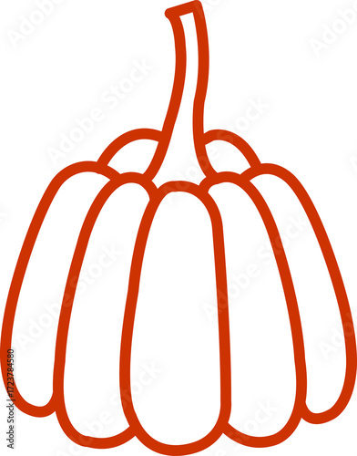 Pumpkin clip art design on plain white transparent isolated background for card, shirt, hoodie, sweatshirt, apparel, tag, mug, icon, poster or badge
