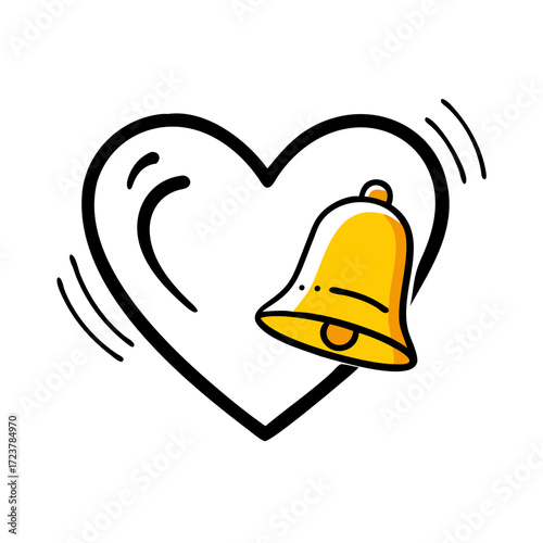 Heart Favorite With Bell Notification Symbol Icon For Web And Graphic Design