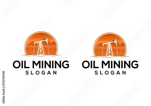 oil rig logo icon vector