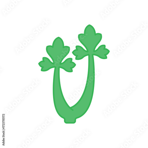 Celery icon in detailed color style representing cooking, recipe, and nutrition concepts.