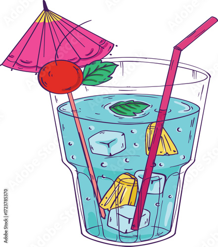 vector illustration of a mocktail