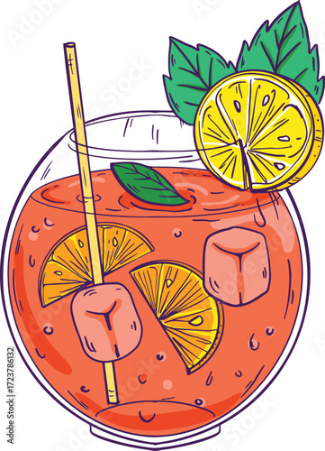 vector illustration of a mocktail