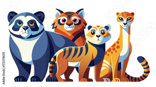 animal, fox, cartoon, skunk, vector, dog, illustration, cat, love, set, baby, teddy, toy, fun, art, cute, pet, brown, heart, funny, character, adorable, kid, valentine, animals, childhood, farm, lands