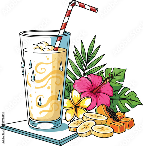 Refreshing Lassi Scene with Summer Props