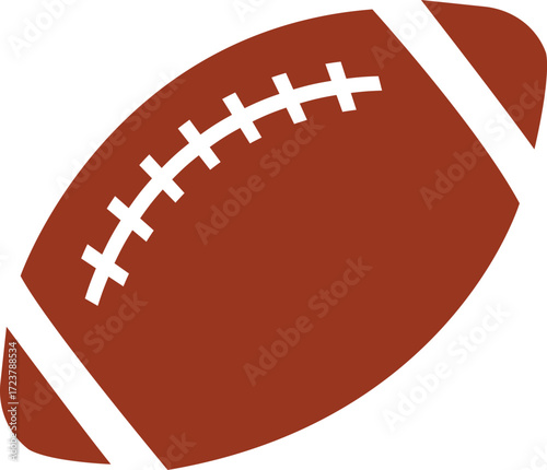 Football clip art design on plain white transparent isolated background for card, shirt, hoodie, sweatshirt, apparel, card, tag, mug, icon, poster or badge, tailgates and touchdowns