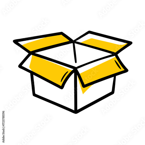 Large Cardboard Box Open Flaps Icon For Web And Graphic Design