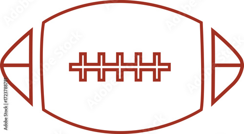Football clip art design on plain white transparent isolated background for card, shirt, hoodie, sweatshirt, apparel, card, tag, mug, icon, poster or badge, tailgates and touchdowns