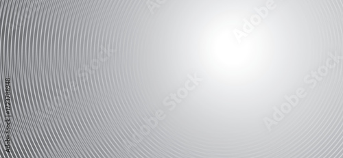 The abstract backdrop features concentric silver and white lines radiating from a central point, creating a subtle, modern, and elegant visual texture perfect for backgrounds