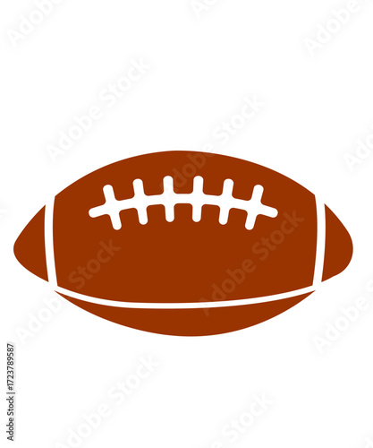 Football clip art design on plain white transparent isolated background for card, shirt, hoodie, sweatshirt, apparel, card, tag, mug, icon, poster or badge, tailgates and touchdowns