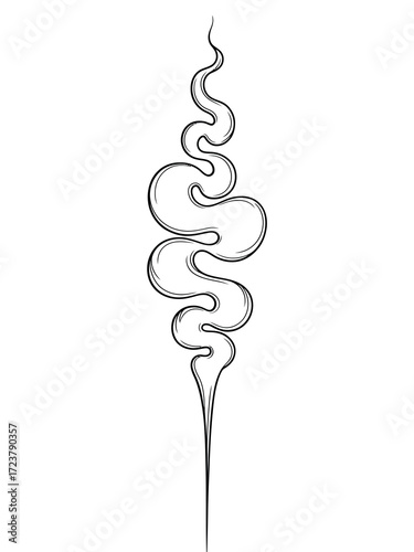 Elegant swirling smoke or vapor line art illustration