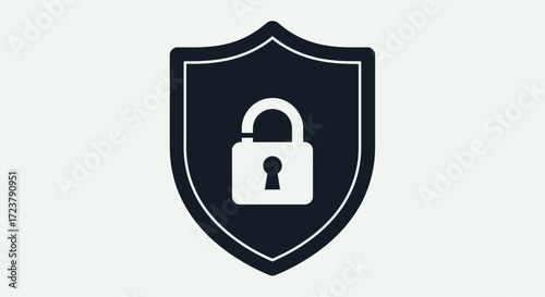 Shield with Unlocked Padlock Icon