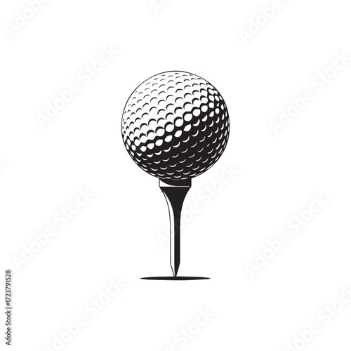 Sporting Equipment Icon - Golf Tee and Ball