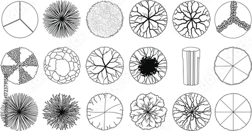 Collection of vector line art people for architectural design concepts. Set of illustrated figures in various life situations