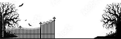 horror cemetery gates halloween decoration	