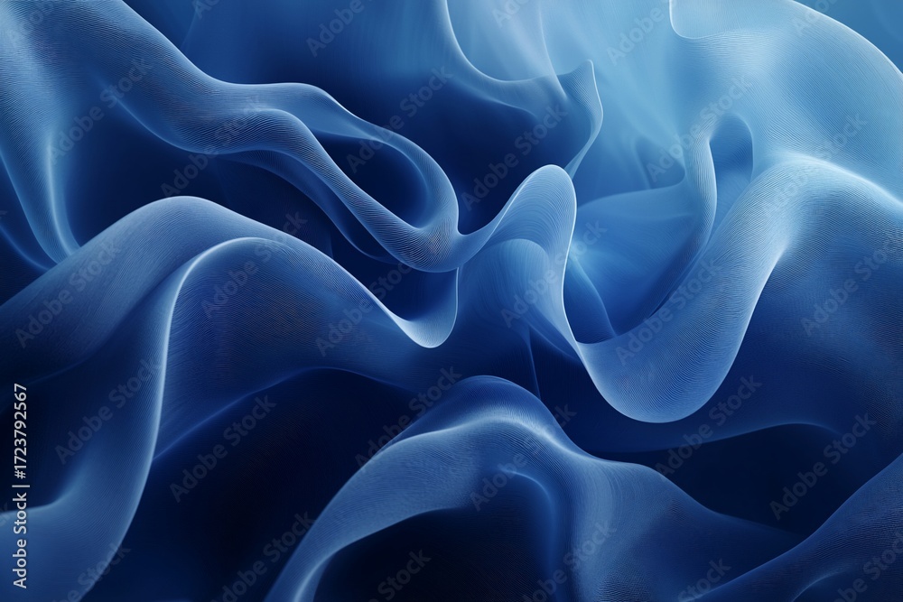 Obraz premium Deep blue flowing fabric