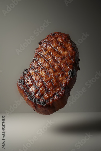 Grilled new york strip steak with grill marks