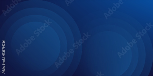 Abstract blue glowing geometric lines on dark blue background. Modern shiny blue circle lines pattern