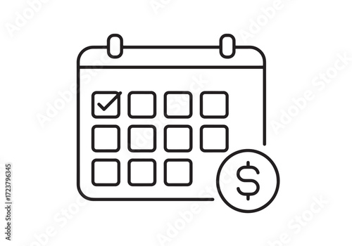 Financial Calendar Schedule Payment Plan Icon Vector Sign