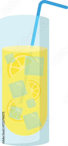 vector illustration of a lemon mocktail