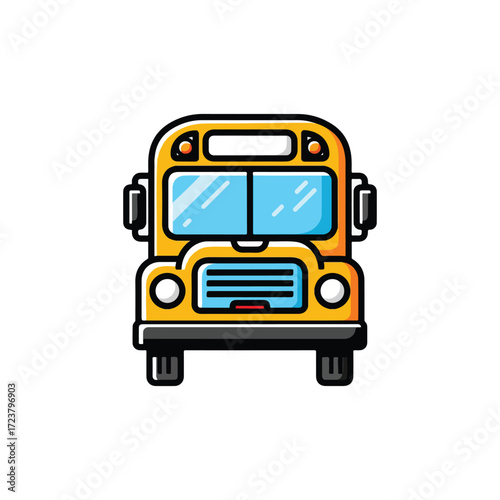 Yellow School Bus Vector Illustration - Student Transportation, Back to School, and Education Icon