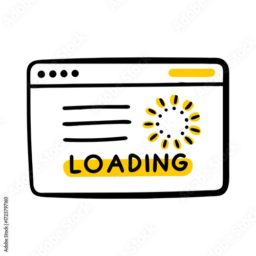 Web Browser Interface With Loading Page Icon For Web And Graphic Design
