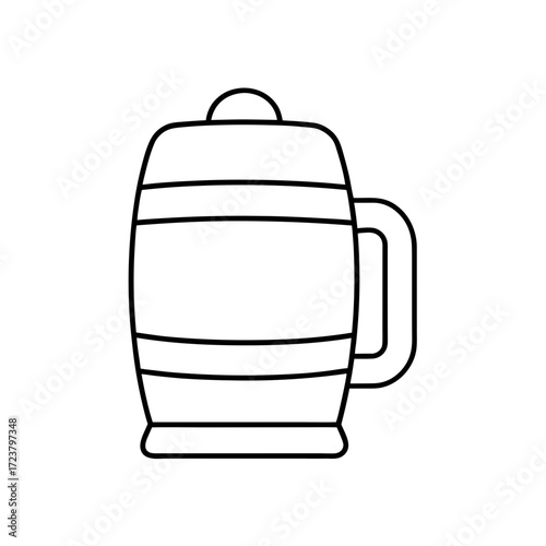 Illustration of a beer stein with handle on transparent background
