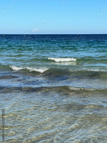 Sea surf, waves. Clear sea water. Photo