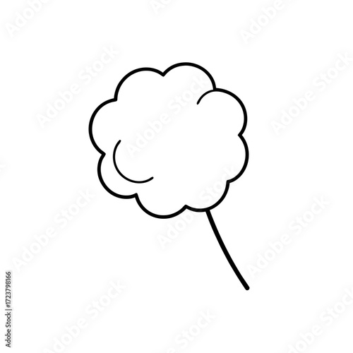 Outline drawing of a cotton candy treat on transparent background