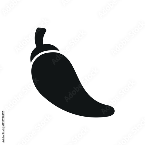 Chili pepper icon in glyph style for spicy food, kitchen, and nutrition designs.