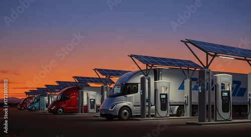 Electric Trucks Charging. (2)